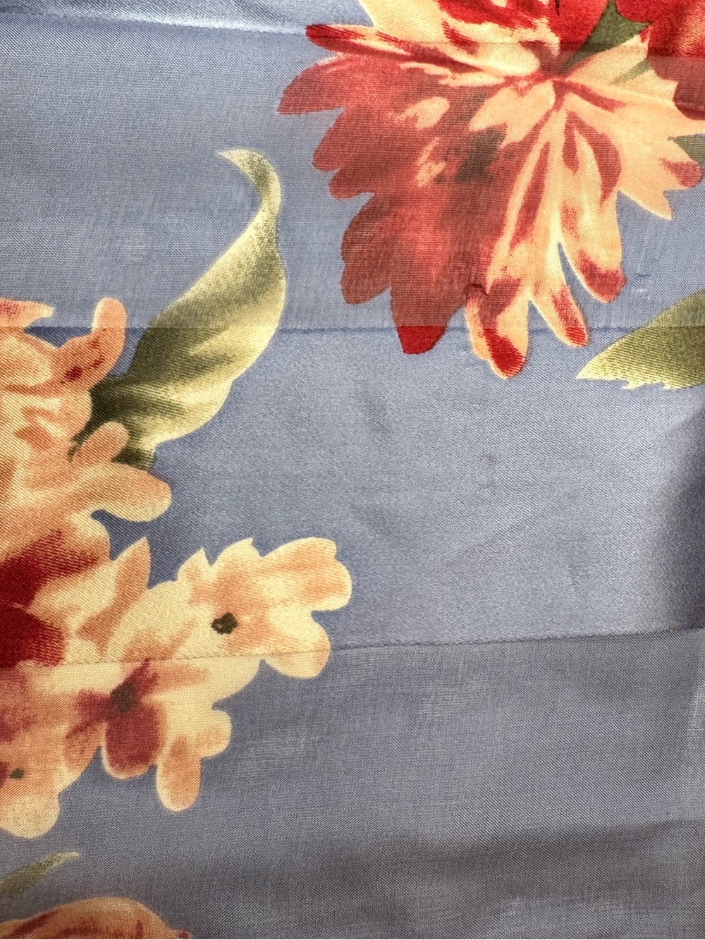 Ralph Lauren Silk Floral Scarf Blue Navy Square Vintage Style - Picture 4 of 7